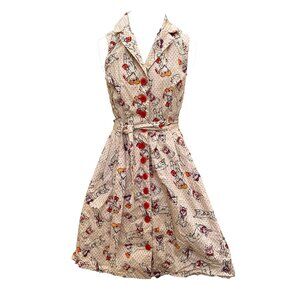 Modcloth Corgi dog dress, cotton sleeveless, fit & flare, lined. S Adorable!